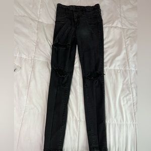 Black Skinny High Waisted Ripped Refuge Jeans